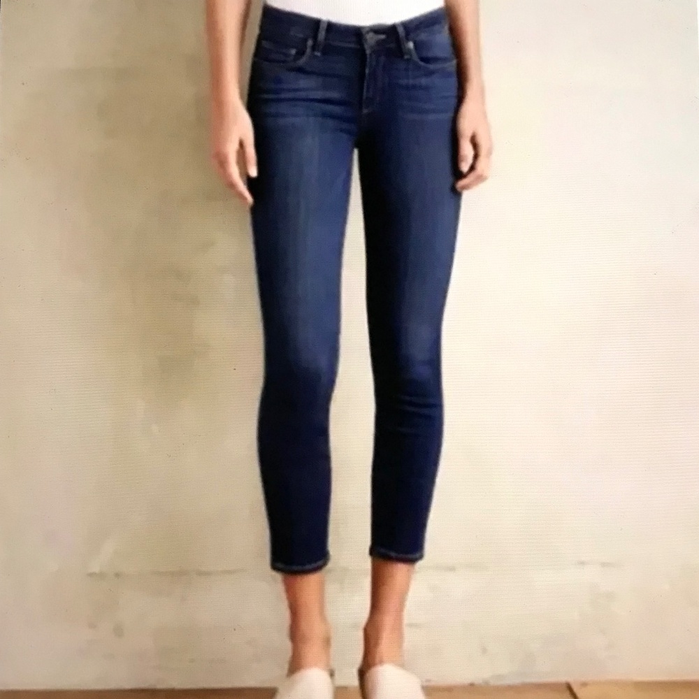 PAIGE Verdugo Crop Jeans Mid Rise Cartman Dark Wash Women’s Size 26